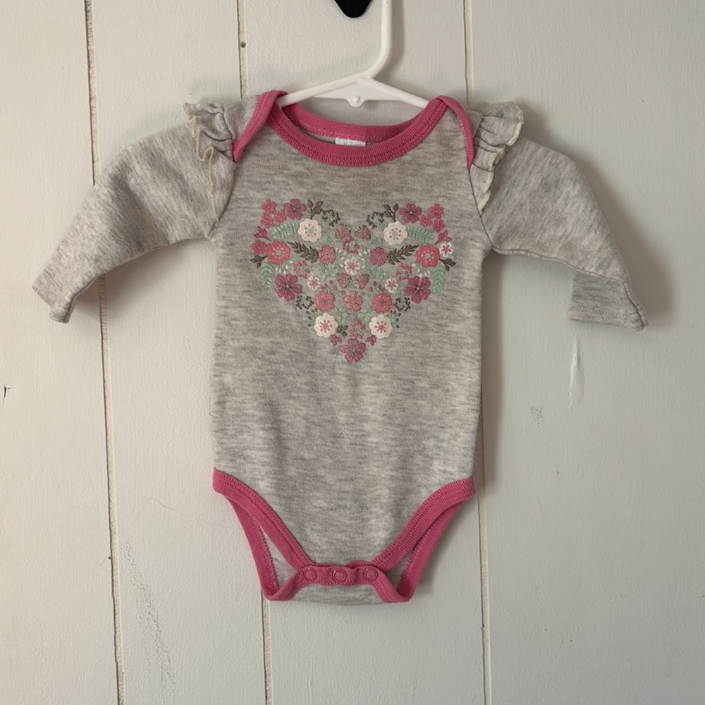Baby Kiss Pink and Gray Onesie